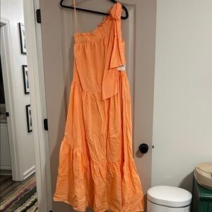 Altar'd State One Shoulder Orange Dress
